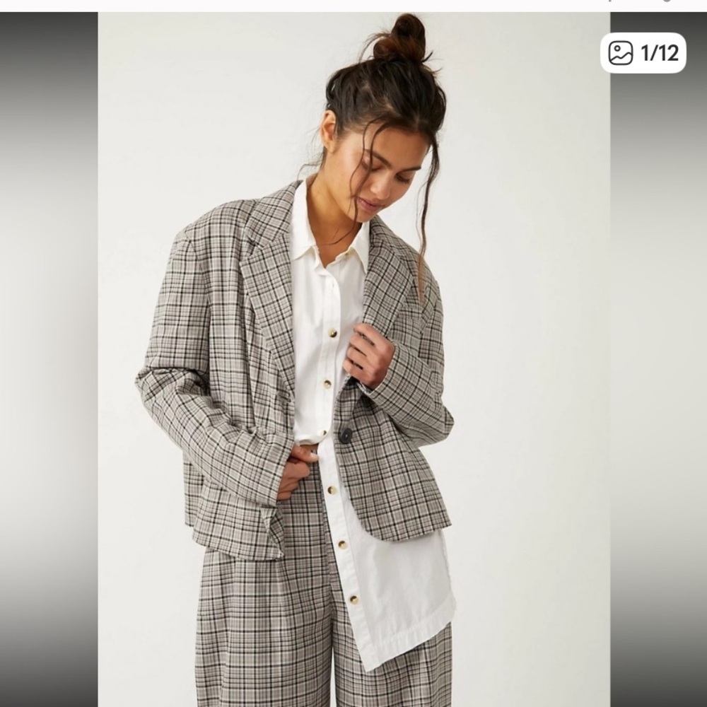 We the free Cali blazer plaid nwot fall casual $168 M boho preppy classic